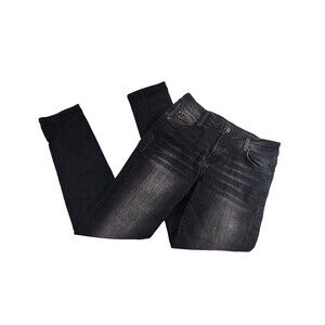 ALK Women's 26 Mavi Jean Co Mid‎ Rise Slim Black Dark Denim Blue Jeans Pants EUC